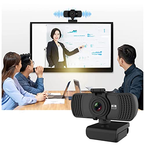 2K HD Red Cámara USB Computadora Videoconferencia en Vivo Chat Micrófono Incorporado 1440p Videos sin Unidad Enseñanza Micrófono Incorporado y Tapa Protectora Cover