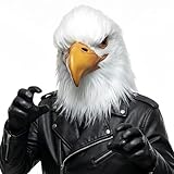 x-merry toy Eagle Costume Mask for Adults Realistic Latex Full Head Animal Bird Mask for Halloween Cosplay Party Prop