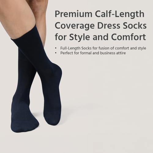 Image of BALENZIA Men Dress Socks | Pack of 10| Trouser Sock Stretchy |Casual Wear|Everyday Comfort In Solid Colors