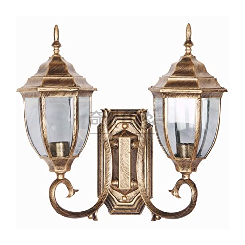 Applique murale E27 vintage double tête en verre rétro étanche IP44 pour maison