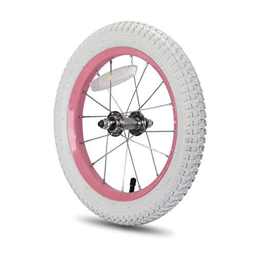 Image of JOYSTAR 12 14 16 18 20 Inch Kids Bike Front Wheels Replacement Bicycle Wheels with 12-20 Inch Solid Air Rubber Tire & Inner Tube Don't Fit Huffy Bike Black & White