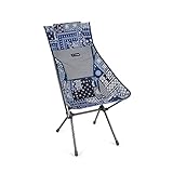 Helinox Sunset Chair | Mit seinem erweiterten Design ist Dieser Stuhl möglicherweise die ultimative Kombination aus Verstaubarkeit, Komfort und Unterstützung (Blue Bandanna Quilt + Pockets)