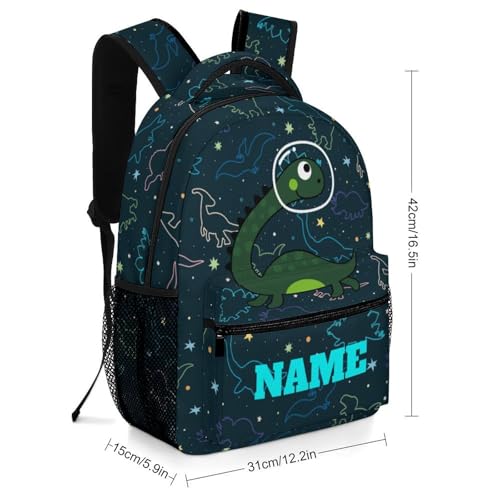 Custom Kids Backpack Set Personalized Name Text Galaxy Dinosaur Backpack with Lunch Box Customize 2 Pcs School Bookbag2