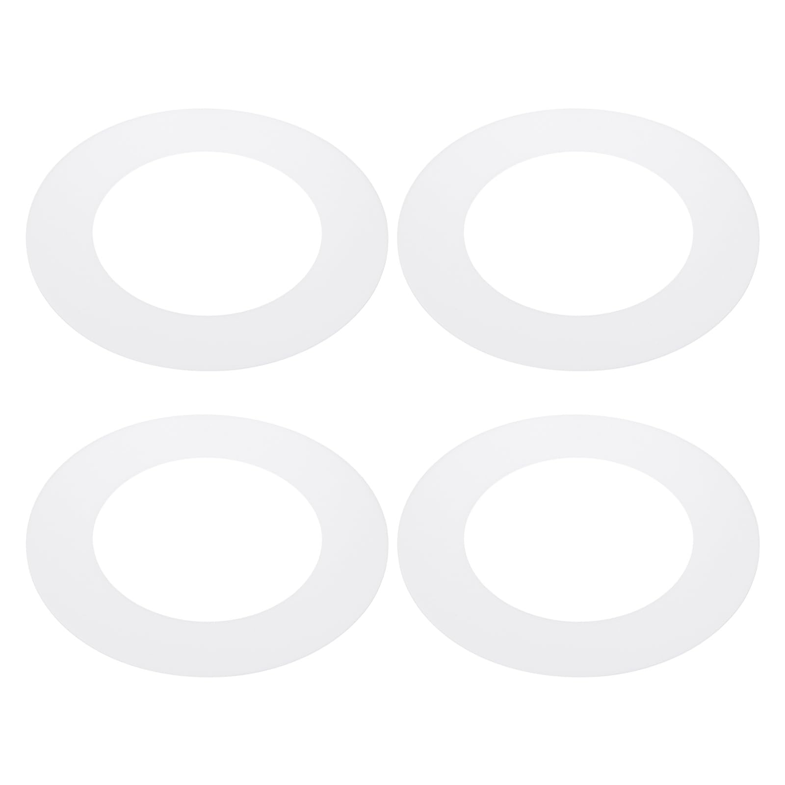 PATIKIL 5" ID 7.5" OD Plastic Trim Ring, 4 Pcs Ceiling Light Goof Rings Matte Circular Light Cover Lighting Fixture for Ceiling Wall Recessed Can Downlights, Translucent Matte White