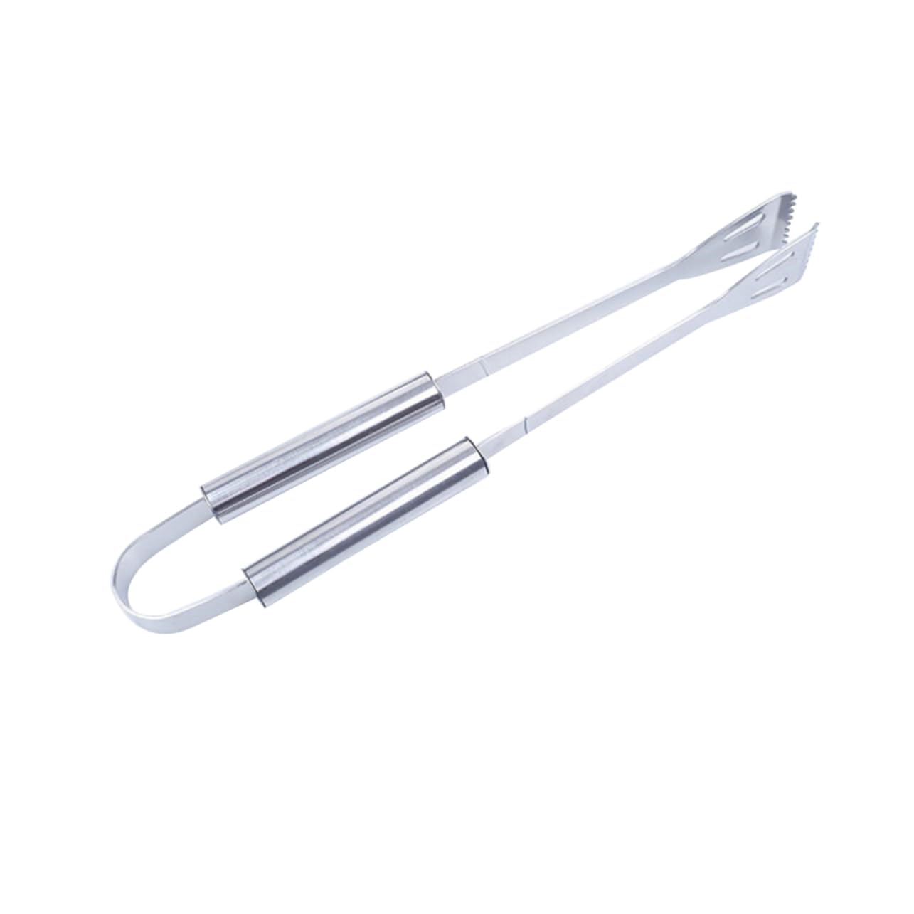 Set Utensili Barbecue in Acciaio Inox 5 Pezzi Nero | Custodia Oxford Inclusa, Spatola Pinza Forchetta Coltello Spazzola, Formato Compatto