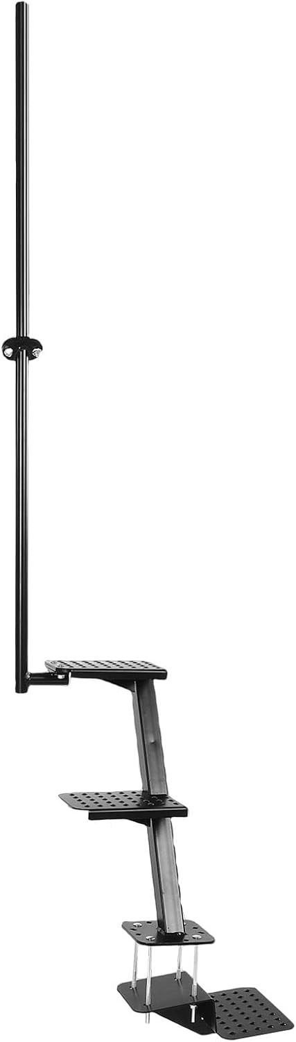 Heavy Duty Boat Trailer Steps, 3 Step Universal Boat Trailer Ladder with Anti Slip Surface and Handrail, for Marine Trailer Tongue