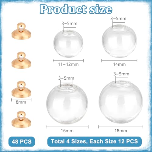 Boules de verre à remplir pour créer des pendentifs uniques