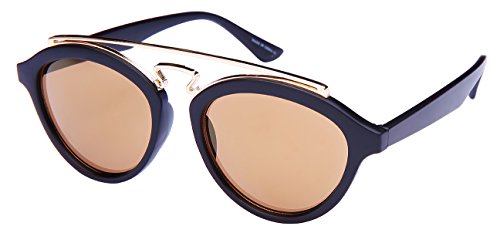 Edge I-Wear Double Bridge Oval Sunglasses w/Color Mirror Lens 541065-REV