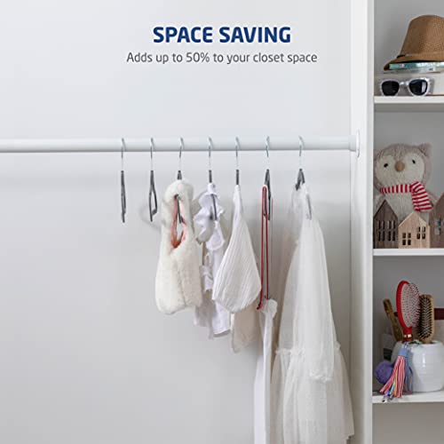 Zober Velvet Kids Hangers For Closet - Pack Of 50 Non Slip Childrens Hangers For Shirts, Pants & Dresses W/Swivel Hook - Durable Kids Clothes Hanger W/Notches - Small Hangers - Gray #TOP3