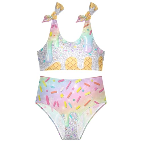 Image of Girls Tankini Swimsuit Bathing Suit Two Piece Bikini Summer Beach Swimwear with Adjustable Strap 3-12 Years
