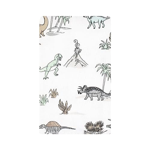 Luvable Friends Hudson Baby Flannel Burp Cloths 10pk, Gray Dinosaur Journey2