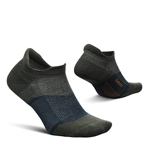 Image of Feetures Merino 10 Max Cushion No Show Tab Ankle Socks - Wool Socks for Women & Men - (1 Pair)