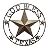 Bestgiftever metal star outdoor 24 circle with god bless texas sign rustic texas decor wall decoration perfect texas wall art gift for country home enthusiasts  urban country home decor
