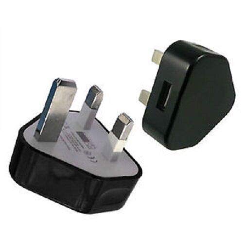 Mr. Gadget's Solutions 3 Pin Plug USB Mains Charger Adapter, 1AMP 1000mAh Fast Speed Universal Travel USB Wall Charger
