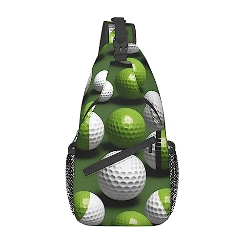 YQxwJL Golf Ball Print Crossbody Sling Backpack For Women Men,Sling Bag Travel Hiking Chest Bag Daypack