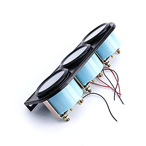 Dyno Racing 2'' 52Mm Volt Meter Oil Temp Gauge Oil Pressure Gauge Car Meter Electronic Triple Gauge Kit With 3 Holes Bracket #TOP5