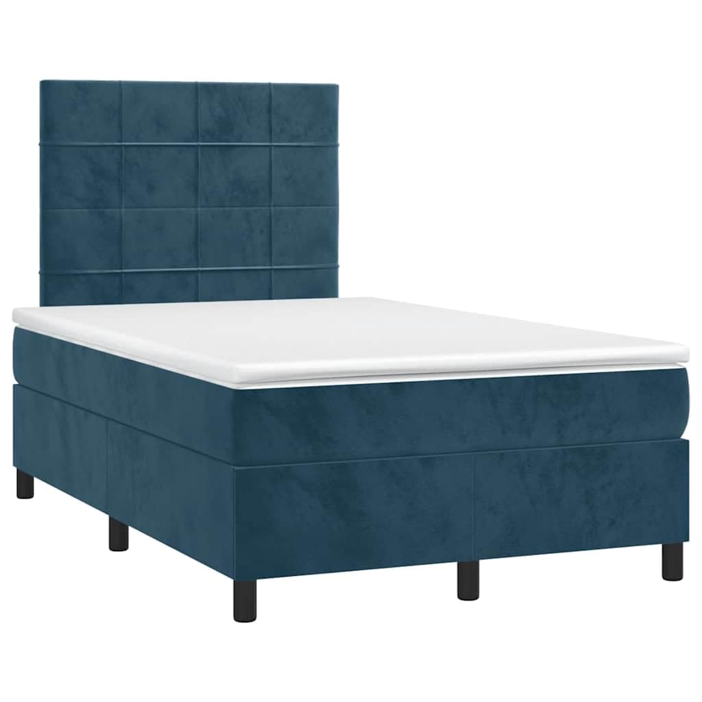 Cama con somier con colchón de muelles ensacados y funda de terciopelo, colchón de dureza media para dormir de espalda, cabecero ajustable en altura