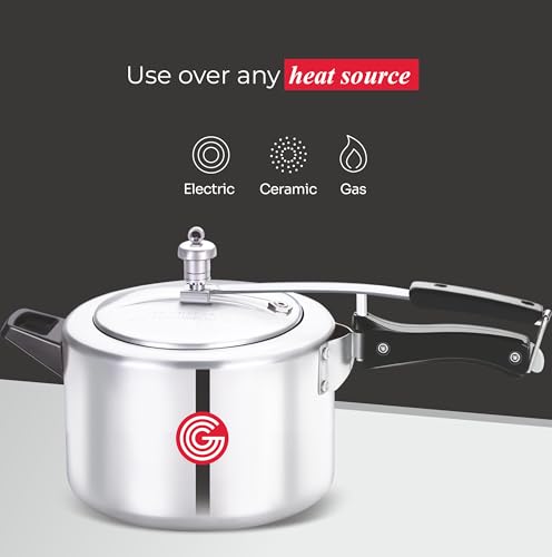 Image of Globe Kiwi 5 Litre Aluminium Inner Lid Pressure Cooker (Silver) - BIS Certified And ISI Certified |5 Years Warranty