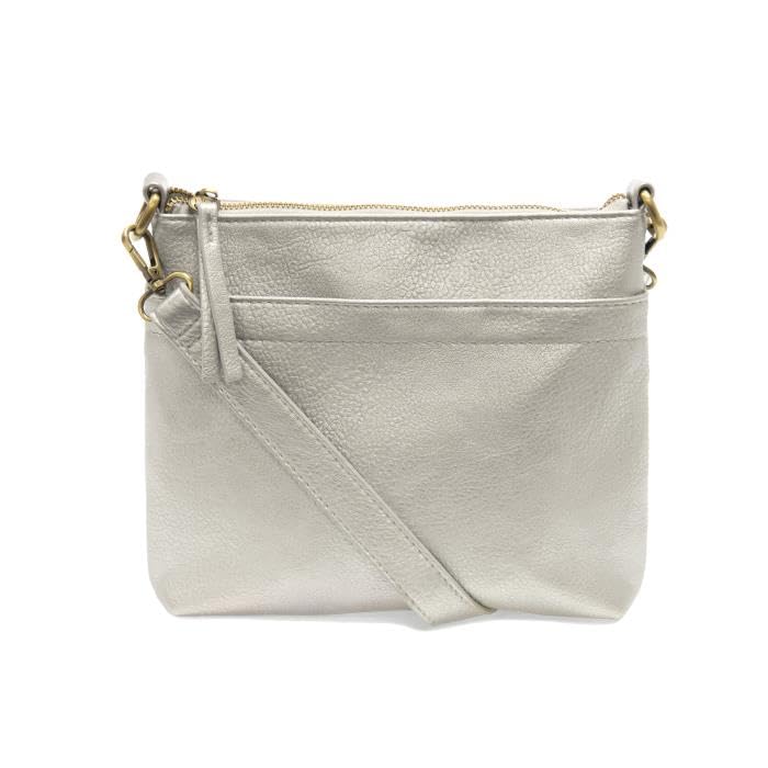 Image of Joy Susan Women's Layla Top Zip Crossbody, Metallic Silver