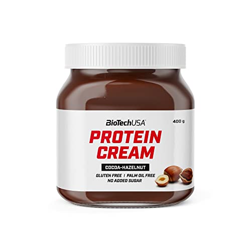 BioTechUSA Protein Cream | Protein-verpackter Kakao-Haselnuss-Aufstrich | glutenfrei | palmölfrei, 400 g, Kakao-Haselnüsse