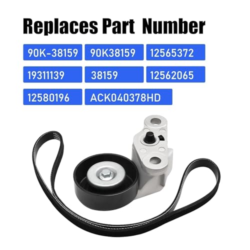 Image of A /C Serpentine Drive Belt Tensioner Kit Fits for Chevy Silverado Avalanche Express Suburban Tahoe for GMC Savana Sierra Yukon 1999-2008 for Cadillac Escalade 2002-2008 Replaces# 90K-38159