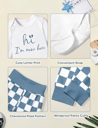 Baby Boy Clothes Newborn Boy Outfits Infant Letter Print Romper Long Pants Hat 3PCS Baby Boy's Clothing4