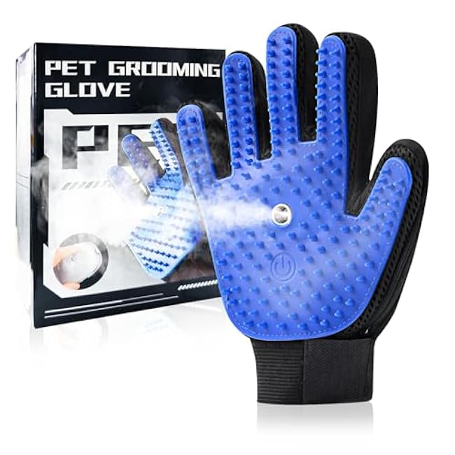 Pet Steam Grooming Gloves, Cat Grooming Steam Gloves, Dog Washing Gloves, Pet Grooming Gloves for Dogs & Cats, Deshedding Steam Brush, Dog Hair Remover Massage Glove-lWRz5CKR