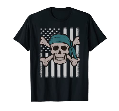 Disfraz de fiesta de Halloween con diseño de calavera pirata Camiseta