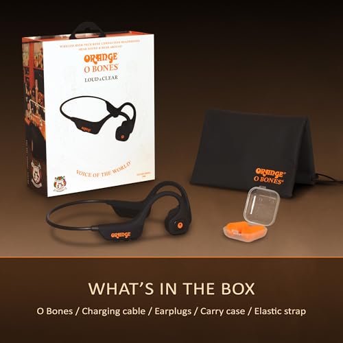 Image of Orange Bone Conduction Headphones, with Magnetic Charger