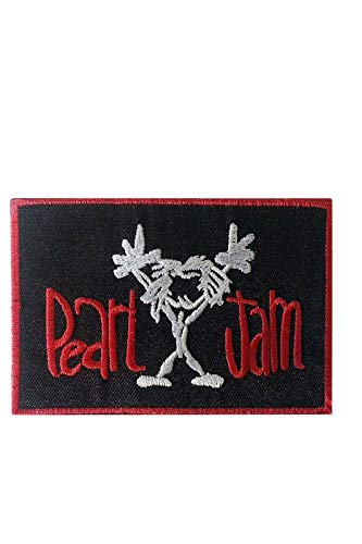 LipaLipaNa Pearl Jam Black Red Patch Badge Embroidered Iron on Applique Patch Accessory