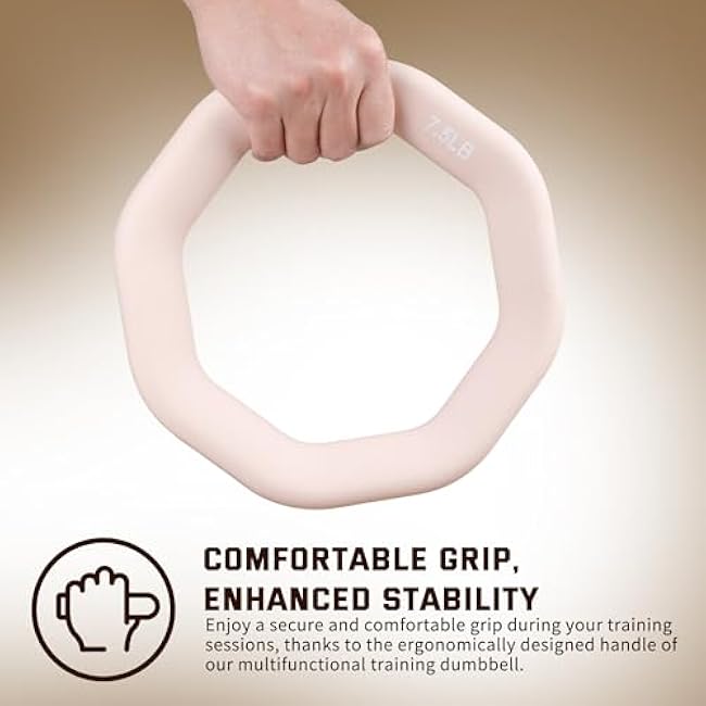 Leikefitness Weight Ring 2-in-1 Kettlebell & Dumbbell, cast Iron+PVC Coating, Yoga Exercise, Aerobics, Core Training, 4 in a Set (0.33LB + 5.5LB + 7.5LB + 10LB)