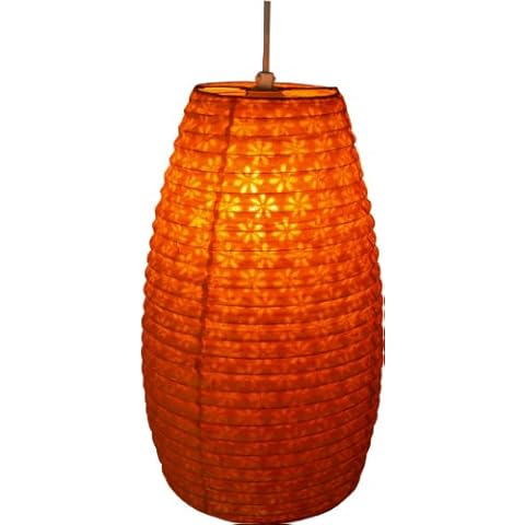Corona small rice paper lampshade / Corona paper lampshades/ Variation: Color: Orange Cover