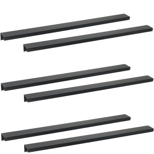 15.75 Inch Finger Pull 6Pcs, 12.6 Inch Hole Centers, Aluminum Alloy, Black