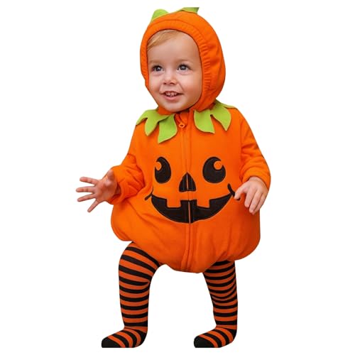 Baby Pumpkin Halloween Costume Hooded...