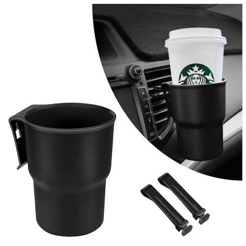 Hanging Cup Holder for Car Air Vents/Windows,Multi-Function Car Cup Holder Organizer/Car Trash Can,Universal Car Window Cup Holders with 2 Hooks Fits Most Cup Types (Black)