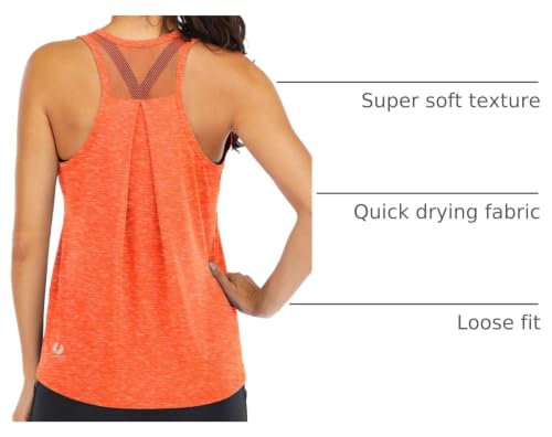 Image of ICTIVE Workout Tops for Women Loose Fit Racerback Mesh Backless Muscle Tank Running Shirts