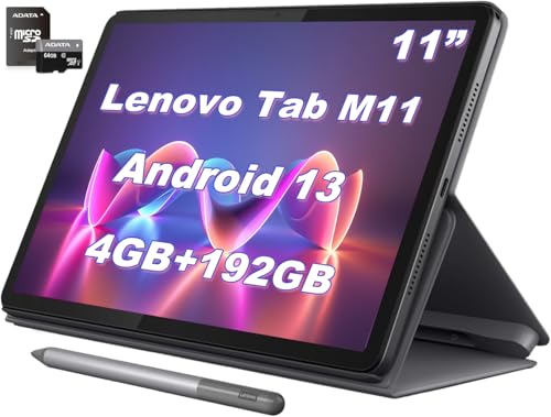 Lenovo Tablet Tab M11 Android 13, 11 pulgadas 1920 x 1200 IPS, 4 GB de RAM, 192 GB (SSD de 128 GB + tarjeta MSD de 64 GB), Octa-core MTK Helio G88, sensor de luz ambiental, Bluetooth 5.1, Dolby Atmos