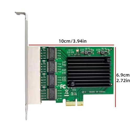 Tarjeta de Red Ethernet Gigabit PCI-E X1 de 4 Puertos RJ45 con Chips RTL8111F y ASM1184E miniatura 4