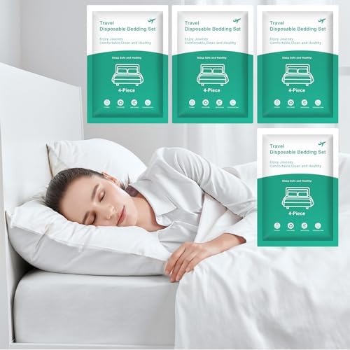 BREENHILL 4 Pack (16 PCS) Disposable Bed Sheets,Travel