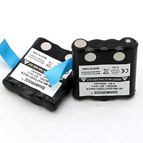 SHAWOROCE Lot de 2 batteries Ni-MH 800 mAh BP38 BP39 BP40 BT-537 BT-1013 de rechange pour talkie-walkie Uniden GMR635 GMR638 GMR645 GMR648 GMR680 GMRS380...
