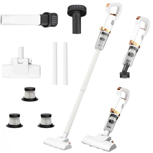 Yaasier kabelloser Staubsauger, 4 in 1 Akku staubsauger mit Selbststehende, Stabstaubsauger zu 50Min Laufzeit, Leichter Stabstaubsauger ideal für Tierhaare, Teppich und Auto