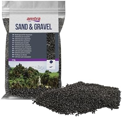Croci Amtra Black Ceramic Quartz - Natural Sand for Freshwater and Salt Water Aquariums 1.6 - 2 mm, 2 kg