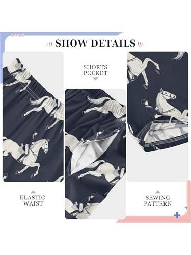 ZZKKO Equestrian Sports and Vintage Blue Boys Pants for Kids Jogger Pants with Pockets S4