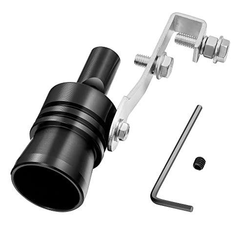 Turbo Exhaust Whistle, Car Muffler Exhaust Sound Booster for Blow Off Valves Aluminum Universal Auto Accessories (XL-Black)