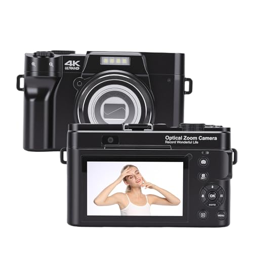 MENDUNER Cámara Digital 4K, Sensor de 75MP Zoom óptico 12X WiFi Cámara Compacta con Enfoque Automático, Flash Incorporado y Filtros para Fotografía de Viajes
