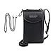 JOLIGAEA Borsa a Tracolla per Cellulare, tracolla porta cellulare donna, Borsa per Cellulare a Tracolla in Pelle Leggera con Tracolla Rimovibile & Slot per Schede,Nero