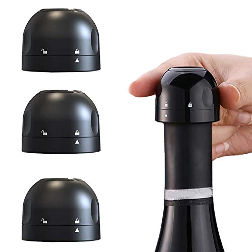 Champagner-Stopfen, 3 Packungen / 5 Packungen Flaschenversiegelung für Wein, Weinschoner zum Versiegeln von Champagner, Prosecco, Cava, luftdicht und auslaufsicher (3 Stück) Cover