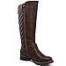 GLOBALWIN Women's Quilted Knee-High Boots Fall Winter Fashion Riding Brown Boots For Women Size 9M