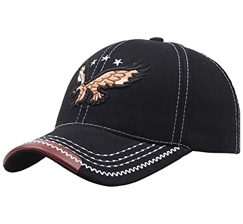 Adjustable Cap Eagle Embroidery Hat Baseball Cap Sunhat Sport Cotton Headdress Chapeau Black #TOP21