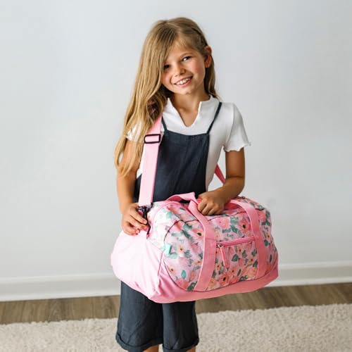 Image of JumpOff Jo by Wildkin Overnighter Duffel Bag - Lightweight Travel Bag for Kids - Floral Watercolor